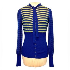 Free People blue striped cardigan, size small petite